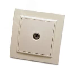 Розетка телевизионная, 75 Ом, 5-862МГц, Эрна, слоновая кость, Stekker