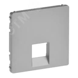 Valena LIFE Лицевая панель для одиночных телефонных/информационных розеток Алюминий