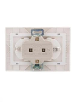 Розетка 2-м СП Mira 16А IP20 с заземл. с сер. вставкой керамика бел. LEZARD 701-0215-127