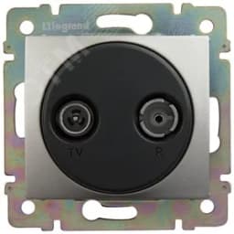 VALENA Розетка TV-FM 10dB оконечная алюминий LEGRAND