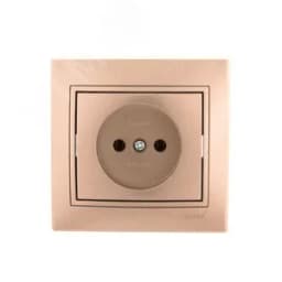 Мира Розетка б/з светло-коричневая металлик