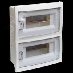 Щит распределительный встраиваемый с 0 шиной 16М пластиковый белый прозрачная дверь