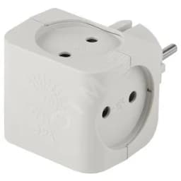 Тройник 4гн, без заземл, со шторками (белый) (10/60/2880) SP-4-W