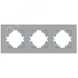 Рамка City 3-местная, серебро GUSI Electric