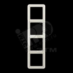 Рамка 4 поста универсальная ударопрочная слоновая кость