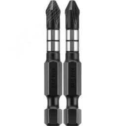 Биты Impact Pro, Philips, тип хвостовика E 1/4", PH2, 50мм, 2шт, на карточке