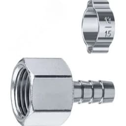 Переходник штуцер "елочка" 10 мм - 1/2"F, с обжимным хомутом Профессионал