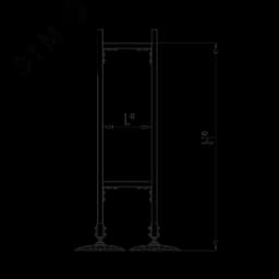 Опорная конструкция для горизонтальных прямоугольных воздуховодов и металлических лотков кабеленесущих систем TECHNORAPTOR FOOT 350х1500 HD КМ-профиль