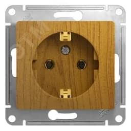 GLOSSA Розетка с заземлением в рамку дуб