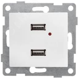 Розетка USB Bravo, механизм, двойной, жемчуг