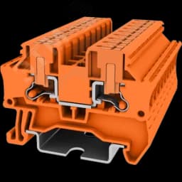 Клемма TP 1-1 проходная с боковой вводом провода .Push-in, сечение 4 мм. кв., оранжевая