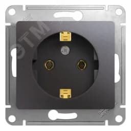 GLOSSA розетка с заземлением графит