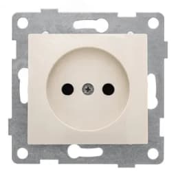 Розетка однопостовая Bravo б/з с з/ш, механизм, 16А, 250В, бежевый GUSI Electric