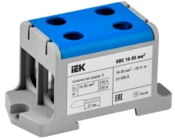 Клемма вводная силовая КВС 16-95 кв.мм. 2-рядная синяя IEK (YZN13-095-K07)