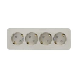 Розетка 4-м ОП Blanca 16А IP20 250В с заземл. защ. шторки с изолир. пластиной беж. SE BLNRA011417