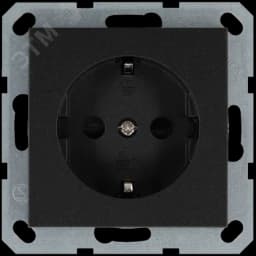 Розетка Schuko с защитными шторками 16A 250V~ 2P+T, цвет Антрацит