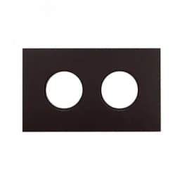 Рамка 2 поста, скрытый монтаж, Шедель Бриз, пластик, цвет Коричневый матовый Бирони