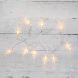 Гирлянда светодиодная Сосульки 15 м 10 LED прозрачный ПВХ цвет свечения теплый белый 2 х АА батарейки не в комплекте NEONNIGHT 303093