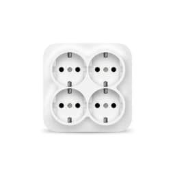 Розетка 4-м ОП 16А IP20 с заземл. бел. квадрат IONICH 1449