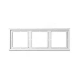 Рамка 3-я для горизонтальной/вертикальной установки (для устройств и накладок серии LS990 в монтажный адаптер) Серия- LS ZERO Материал- термопласт (ударопрочный) блестящий Цвет- белый JUNG