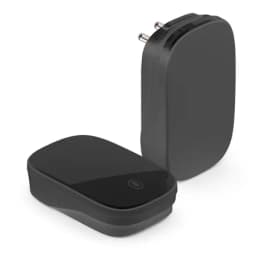 Звонок беспроводной клавиша и база в розетку радиочастотный 433MHz черный DB380 48945