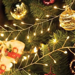 Светодиодная гирлянда Кластер на проволоке Feron CL584 линейная 400 LED 12м 2700К c питанием от сети 230V прозрачный шнур 51447