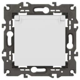 Розетка 1-м СП Эра Elegance 14-2103-01 16А IP20 16AX 250В 2P+E Schuko защ. шторки с крышкой бел. Эра Б0034278