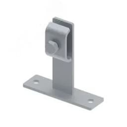 Держатель для круглых проводников, исполнение с монтажной пластиной, L-100. Материал - горячеоцинкованная сталь.