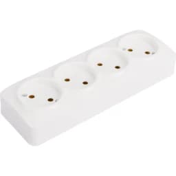 Розетка 4-м ОП 10А IP20 без заземл. бел. IONICH 1446