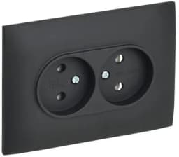 Розетка 2-м SKANDY 10А без заземл. без защ. шторок в сборе SK-R10G графит IEK SK-R20-10-K53-F