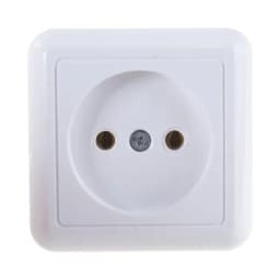 Розетка 1-м ОП Оптима РА10-375 10А IP20 без заземл. с монтаж. пластиной бел. Кунцево 8006