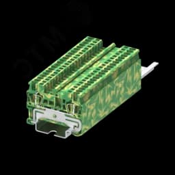 Клемма TC 1-1 заземл., пружин., сечение1.5 мм. кв., желто-зеленая