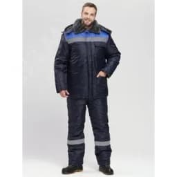 Костюм зимний Труженик-Ультра-2 (тк.Оксфорд) п/к, т.синий/васильковый 68-70/170-176