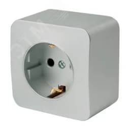 Розетка одноместная с/з 250В 10А серия София серебро STEKKER FERON