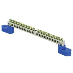 Шина "0" N (6x9мм) 20 отв. цинк 2 синих угловых изолятора EKF PROxima