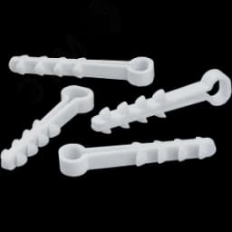 Дюбель-хомут для плоского кабеля 5х10мм белый (100 шт в упак)