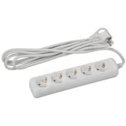 Удлинитель c заземл., 3х1мм2, 16А, ПВС, 5гн, 5м (10/840) U-5e-5m-3x1