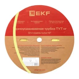 Термоусаживаемая трубка ТУТ нг 16/8 желтая рулон EKF PROxima
