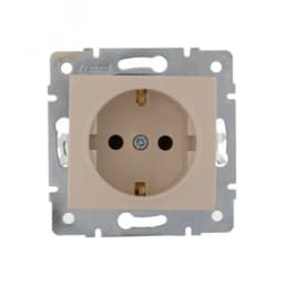 KARINA Розетка с/з керамика крем (10шт/120шт)