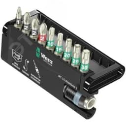 Набор бит с битодержателем Bit-Check 10 Stainless 1 нержавеющая сталь 10 предметов WERA