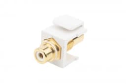 Вставка формата Keystone Jack с проходным адаптером RCA (белый) Hyperline KJ1-RCA/WH-HG-WH