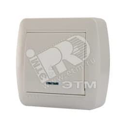 Демет Выключатель проходной с подсветкой белый Lezard