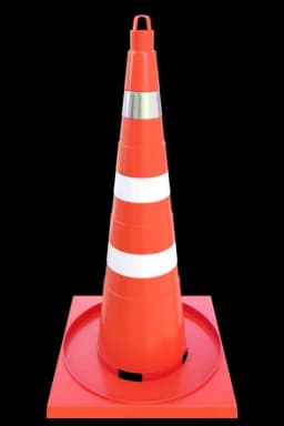 Конус дорожный - КС-3.6 - 750 мм. мягкий, комбинированный , квадратное основание, 1 светоотр., 2 белые полосы)