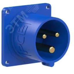 Вилка встраиваемая 16А/230V/1P+N+E/IP44, фланец 56x56 AlpenBox