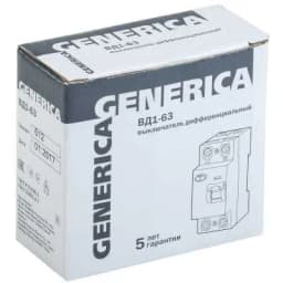 Выключатель дифференциальный (УЗО) IEK ВД1-63 2Р 63А 30мА Generica MDV15-2-063-030