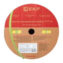 Термоусаживаемая трубка ТУТ нг 30/15 жел-зел рулон EKF PROxima