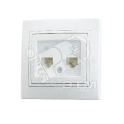 Мира Розетка RJ 11 х2 белый с вставкой белый