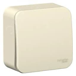 BLANCA одноклавишный выключатель наружный (cх.1) с изолирующей пластиной, 6а, 250в, молочный