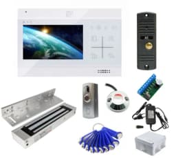 Комплект СКУД и сенсорного видеодомофона ST 4.3" с электромагнитным замком 180 кг и ключами TM (белый) Space Technology