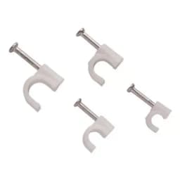 Скоба пластиковая с гвоздем клипса Hyperline GB-1 100 шт.